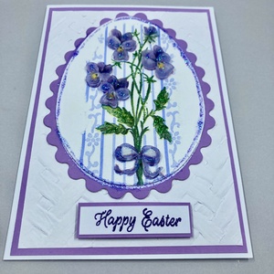 Húsvéti  képeslap, ajándékkísérő, ibolya - ünnepi díszek, dekorációk - húsvéti díszek és dekorációk - húsvéti képeslapok - Meska.hu