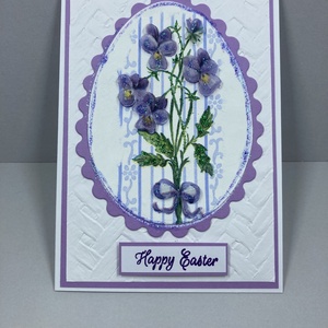 Húsvéti  képeslap, ajándékkísérő, ibolya - ünnepi díszek, dekorációk - húsvéti díszek és dekorációk - húsvéti képeslapok - Meska.hu