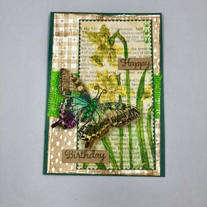 Pillangó, nárcisz képeslap, ajándékkísérő - Meska.hu