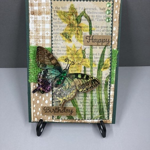 Pillangó, nárcisz képeslap, ajándékkísérő - otthon & életmód - papír, írószer - ajándékozás kellékei - képeslap, üdvözlőlap - Meska.hu