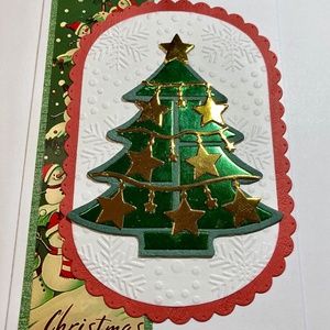 Karácsonyi képeslap, karácsonyfa, fenyőfa, Karácsony,Mikulás, Advent, virág - Meska.hu