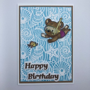 Búvár macis születésnapi, névnapi képeslap - otthon & életmód - papír, írószer - ajándékozás kellékei - képeslap, üdvözlőlap - Meska.hu