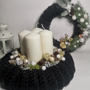 Adventi koszorú, Karácsony, Adventi díszek, Adventi koszorú, Horgolás, Virágkötés, MESKA