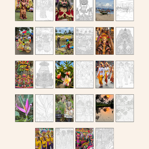 Bali színezőfüzet, 14db kontúrrajz saját fotó alapján - művészet - grafika & illusztráció - digitális - Meska.hu