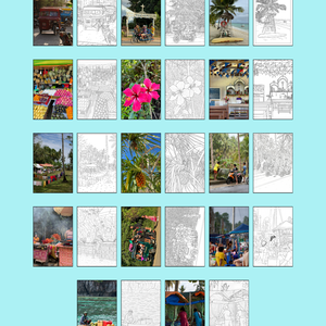 Fülöp-szigetek színezőfüzet, 14db kontúrrajz saját fotó alapján - művészet - grafika & illusztráció - digitális - Meska.hu