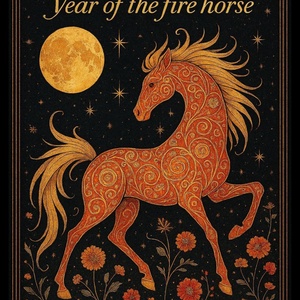 TŰZ LÓ éve színező füzet, 20 db kontúrrajz - Meska.hu