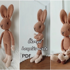 Horgolás minta-ökonyúl, DIY (Csináld magad), Szabásminta, útmutató, Horgolási minta, Horgolás, MESKA
