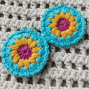 Mandala fülbevalók, Ékszer, Fülbevaló, Csillár fülbevaló, Ékszerkészítés, Horgolás, MESKA