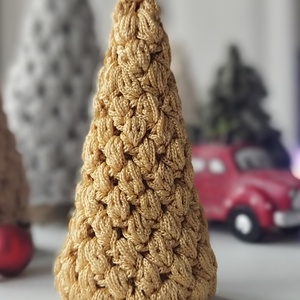 Horgolt fenyő , Karácsony, Adventi díszek, Adventi asztaldísz, Horgolás, MESKA