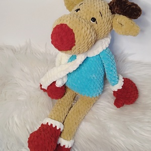 Horgolt rénszarvas (50cm), Karácsony, Karácsonyi lakásdekoráció, Karácsonyi manók, figurák, Horgolás, Varrás, MESKA