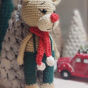 Horgolt rénszarvas -Peti, Karácsony, Karácsonyi lakásdekoráció, Karácsonyi manók, figurák, Horgolás, MESKA