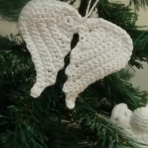 Horgolt angyalszárny, Karácsony, Karácsonyi lakásdekoráció, Karácsonyfadíszek, Horgolás, Varrás, MESKA