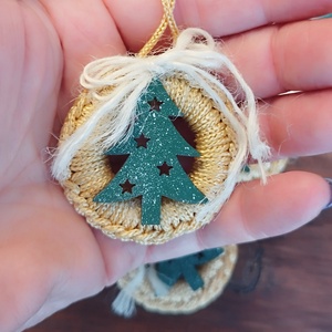 Karácsonyfa díszek , Karácsony, Karácsonyi lakásdekoráció, Karácsonyfadíszek, Horgolás, Mindenmás, MESKA