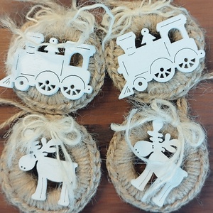 Karácsonyfa díszek , Karácsony, Karácsonyi lakásdekoráció, Karácsonyfadíszek, Horgolás, Mindenmás, MESKA