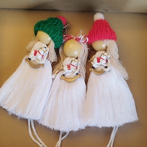 Manólány karácsonyfadíszek, Karácsony, Karácsonyi lakásdekoráció, Karácsonyfadíszek, Csomózás, Mindenmás, MESKA