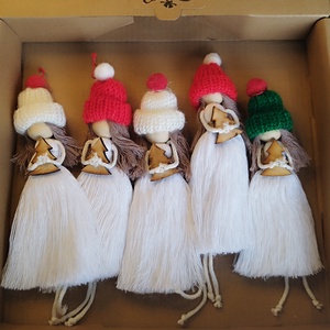 Manólány karácsonyfadíszek, Karácsony, Karácsonyi lakásdekoráció, Karácsonyfadíszek, Csomózás, Mindenmás, MESKA