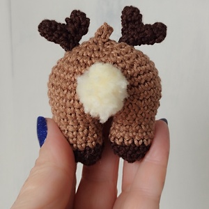Rénszarvas popsi, Táska & Tok, Kulcstartó & Táskadísz, Kulcstartó, Horgolás, Csomózás, MESKA