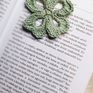 Négylevelű lóhere könyvjelző , Könyv & Zene, Könyvjelző, Horgolás, Csomózás, MESKA