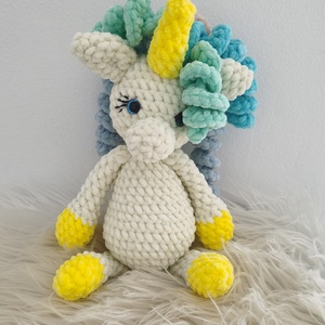 Horgolt plüss unikornis  - játék & sport - plüssállat & játékfigura - unikornis - Meska.hu