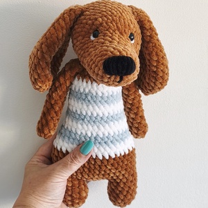 Merész a vakmerő tacsi - horgolt plüss tacskó , Játék & Sport, Plüssállat & Játékfigura, Kutya, Horgolás, MESKA