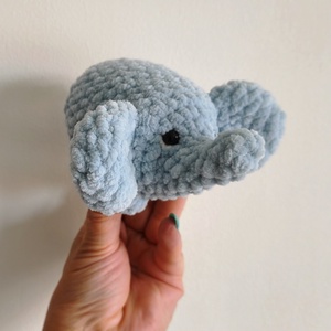 Horgolt zsenília elefánt bébi  - játék & sport - plüssállat & játékfigura - elefánt - Meska.hu