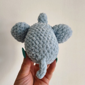 Horgolt zsenília elefánt bébi  - játék & sport - plüssállat & játékfigura - elefánt - Meska.hu