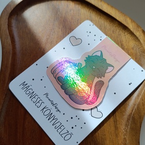 Mágneses könyvjelző - halloweeni cicás tökös, Könyv & Zene, Könyvjelző, Fotó, grafika, rajz, illusztráció, MESKA