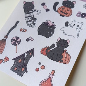 Matricaív - halloween cica - otthon & életmód - papír, írószer - matrica, matrica csomag - Meska.hu