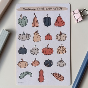 Matricaív - őszi tökválogatás, Otthon & Életmód, Papír, írószer, Matrica, matrica csomag, Fotó, grafika, rajz, illusztráció, MESKA