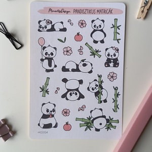Matricaív - cuki pandák, Otthon & Életmód, Papír, írószer, Matrica, matrica csomag, Fotó, grafika, rajz, illusztráció, MESKA