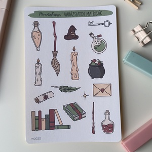 Matricaív - varázslós, boszorkányos, Otthon & Életmód, Papír, írószer, Matrica, matrica csomag, Fotó, grafika, rajz, illusztráció, MESKA