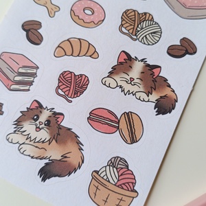 Matricaív - cica kávés - otthon & életmód - papír, írószer - matrica, matrica csomag - Meska.hu Matricaív - cica kávés - otthon & életmód - papír, írószer - matrica, matrica csomag - Meska.hu