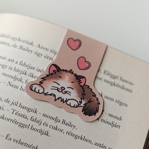 mágneses könyvjelző - alvó cica, Könyv & Zene, Könyvjelző, Fotó, grafika, rajz, illusztráció, MESKA
