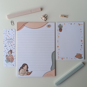 Jegyzettömb, könyvjelző szett - őszi csajos - otthon & életmód - papír, írószer - jegyzetfüzet & napló - Meska.hu