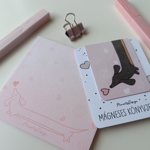 Jegyzettömb, könyvjelző szett - tacskós - otthon & életmód - papír, írószer - jegyzetfüzet & napló - Meska.hu