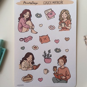 Matricaív - őszi csajos hangulat, Otthon & Életmód, Papír, írószer, Matrica, matrica csomag, Fotó, grafika, rajz, illusztráció, MESKA