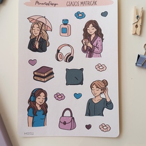 Matricaív - őszi csajos hangulat, Otthon & Életmód, Papír, írószer, Matrica, matrica csomag, Fotó, grafika, rajz, illusztráció, MESKA