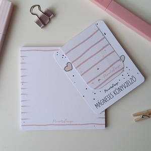 Jegyzettömb, könyvjelző szett - rózsaszín csíkos, Otthon & Életmód, Papír, írószer, Jegyzetfüzet & Napló, Fotó, grafika, rajz, illusztráció, MESKA