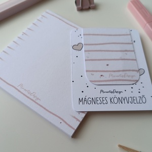 Jegyzettömb, könyvjelző szett - rózsaszín csíkos - otthon & életmód - papír, írószer - jegyzetfüzet & napló - Meska.hu