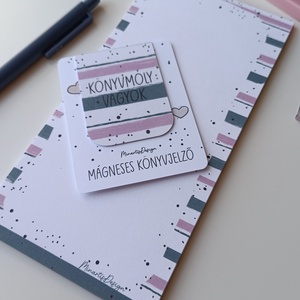 Jegyzettömb, könyvjelző szett - lila, kék csíkos, Otthon & Életmód, Papír, írószer, Jegyzetfüzet & Napló, Fotó, grafika, rajz, illusztráció, MESKA