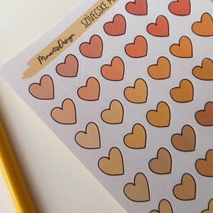 Matricaív -  sárga, narancs szivecskék - otthon & életmód - papír, írószer - matrica, matrica csomag - Meska.hu Matricaív -  sárga, narancs szivecskék - otthon & életmód - papír, írószer - matrica, matrica csomag - Meska.hu