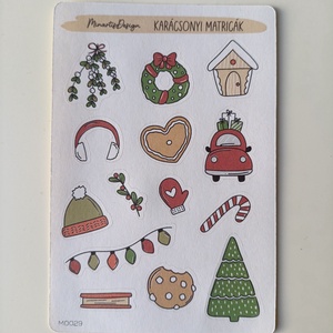 Matricaív -  karácsonyi piros zöld, Otthon & Életmód, Papír, írószer, Matrica, matrica csomag, Fotó, grafika, rajz, illusztráció, MESKA