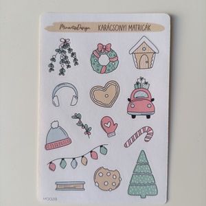 Matricaív -  karácsonyi menta, rózsaszín, Otthon & Életmód, Papír, írószer, Matrica, matrica csomag, Fotó, grafika, rajz, illusztráció, MESKA