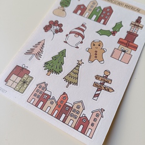 Matricaív -  karácsonyi házikós, manós - otthon & életmód - papír, írószer - matrica, matrica csomag - Meska.hu Matricaív -  karácsonyi házikós, manós - otthon & életmód - papír, írószer - matrica, matrica csomag - Meska.hu