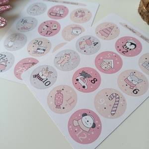 Adventi kalendárium matricaív - rózsaszín - Meska.hu