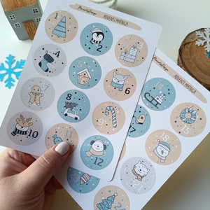 Adventi kalendárium matricaív - kék  - Meska.hu