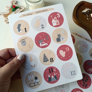Adventi kalendárium matricaív - piros - Meska.hu