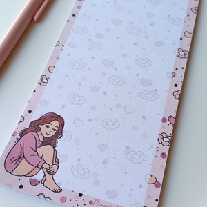 Csajos virágos jegyzettömb - 9x18 cm - otthon & életmód - papír, írószer - jegyzetfüzet & napló - Meska.hu