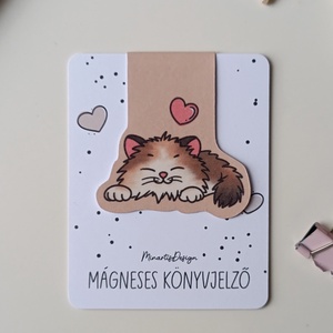 Mágneses könyvjelző - alvó cica, Könyv & Zene, Könyvjelző, Fotó, grafika, rajz, illusztráció, MESKA