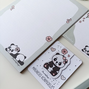 Pandás jegyzettömb szett és könyvjelző - otthon & életmód - papír, írószer - jegyzetfüzet & napló - Meska.hu